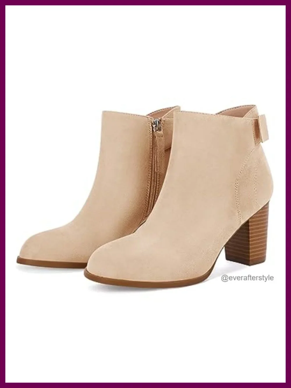 Chunky Block Heel Bow Tie Pointed Toe Ankle Booties Side Zipper Suede